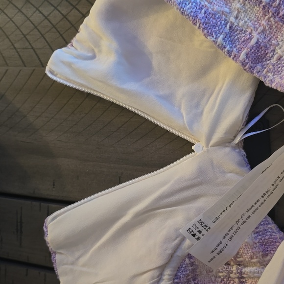 NWT Zara Tweed Corset Cropped Top - Picture 7 of 7